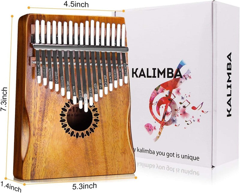 Kalimba Thumb Piano 17 Keys, Portable Mbira Finger Piano Gifts for Kids and Adul6