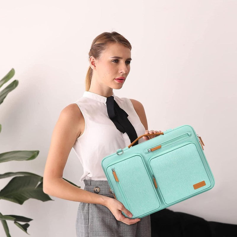 15.6 Inch Laptop Shoulder Bag 360 Protective Messenger 4 Zipper Pockets1