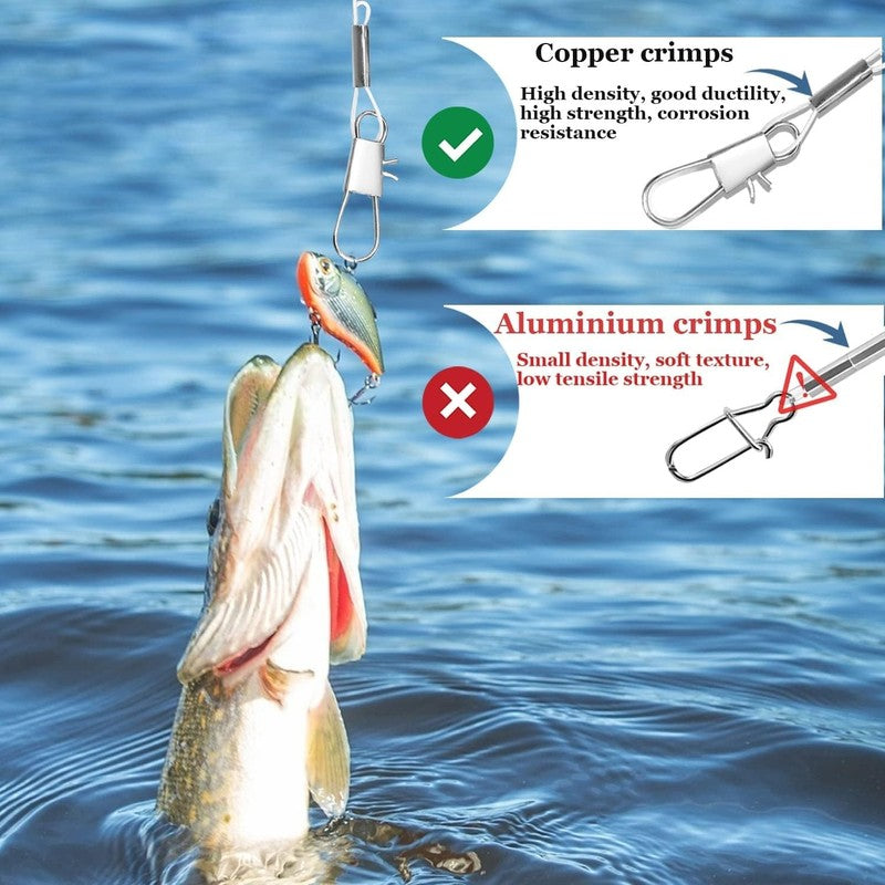 High-Strength Saltwater Fishing Leaders with Swivels & Snaps for Lures & Bait5