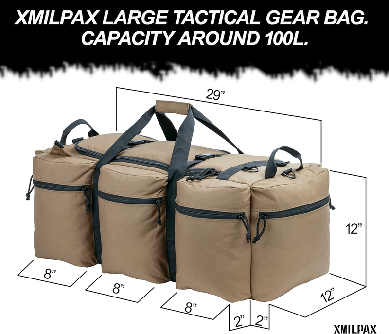 Large Military Duffle Bag 100L Tactical Travel Sports Equipment Bag1