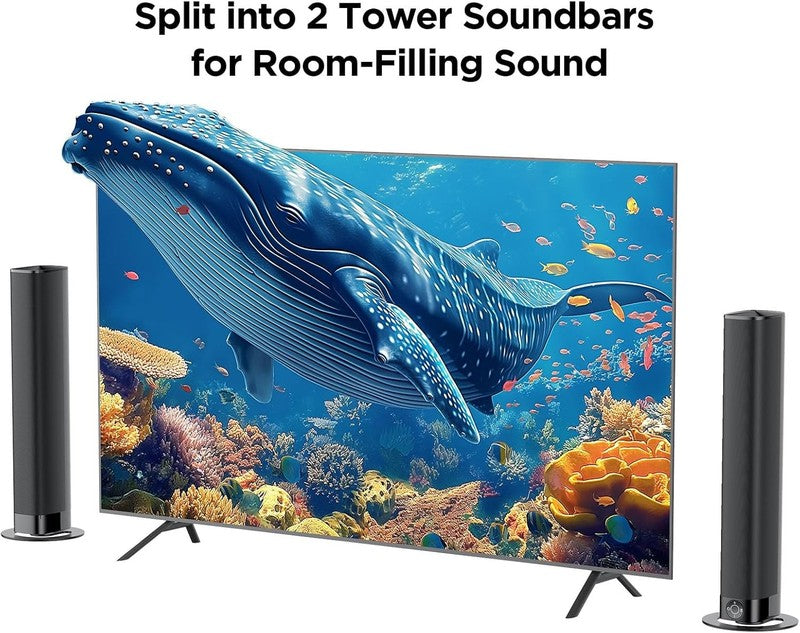 2 in 1 Bluetooth Sound Bar for TV ARC OPT AUX 3 EQ Modes Detachable Speaker1