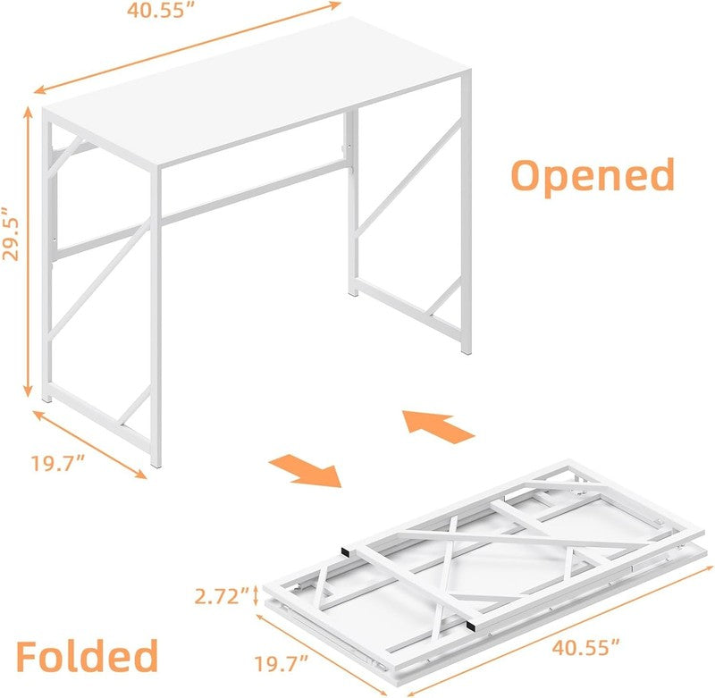 39.4" Folding Desk Writing Computer Desk Home Office Foldable Table2