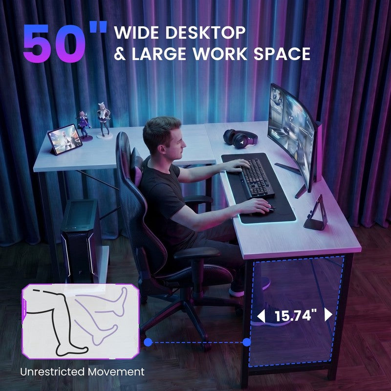 50 Inch L Shaped Desk - Computer Desk Corner Desks Gaming Desk PC Table with CPU4