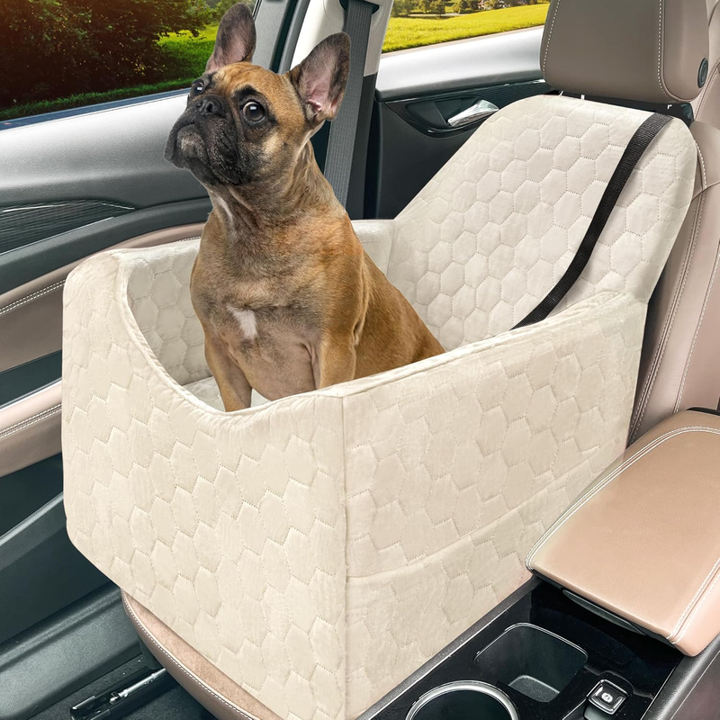 Dog Car Seat Small/Medium Dogs up to 35lbs Memory Foam Washable Cover White7