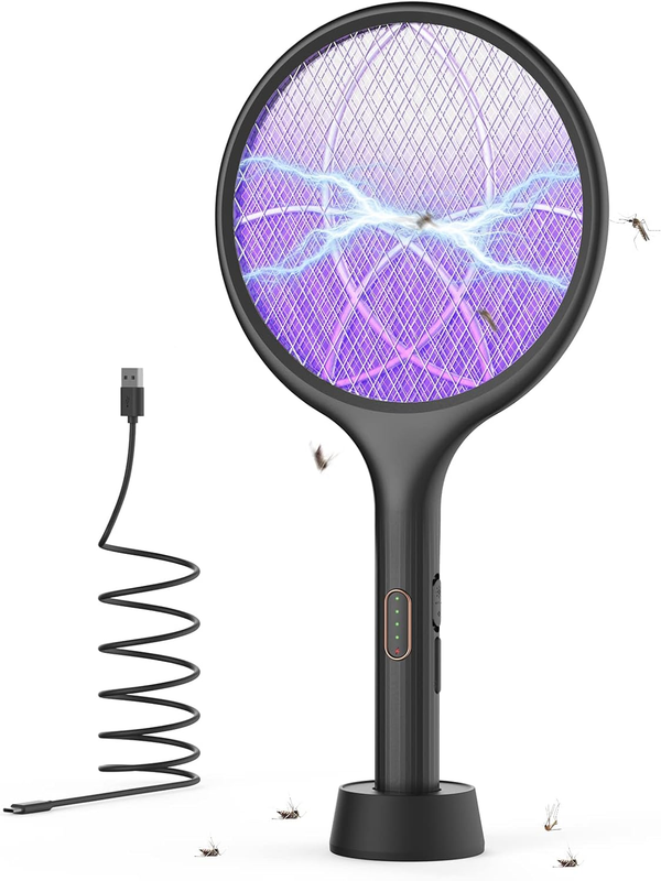 4000V Electric Fly Swatter & Bug Zapper   Rechargeable Mosquito Killer Racket10