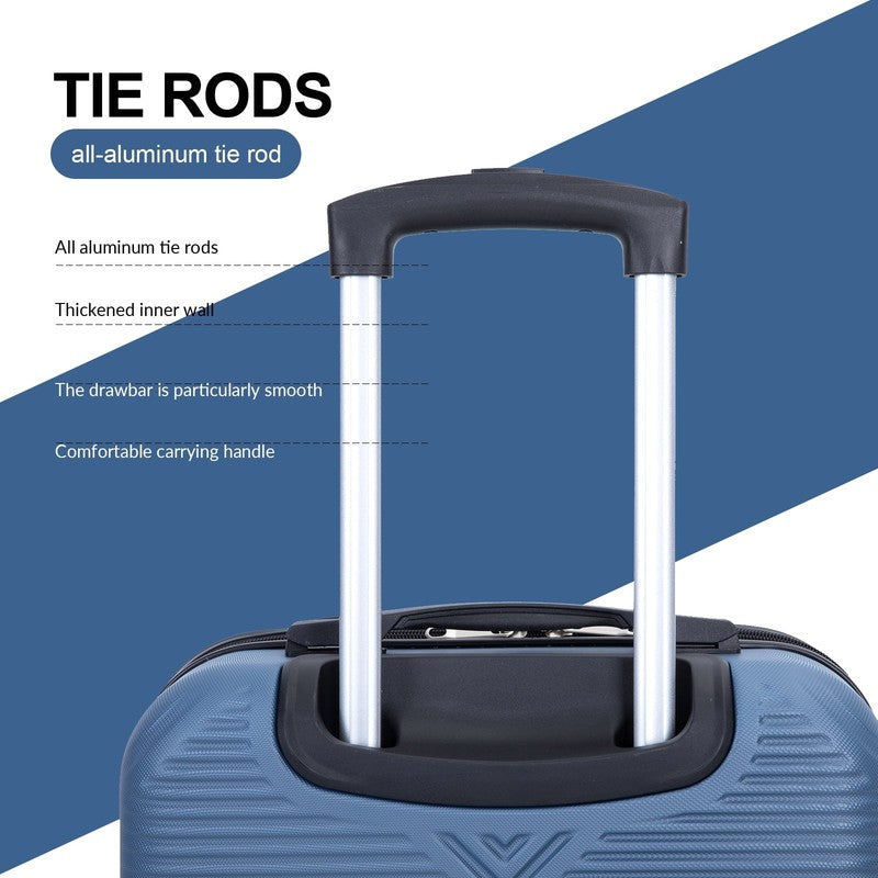 4 Piece Blue Hardside Luggage Set with Spinner Wheels   Lightweight & Durable4