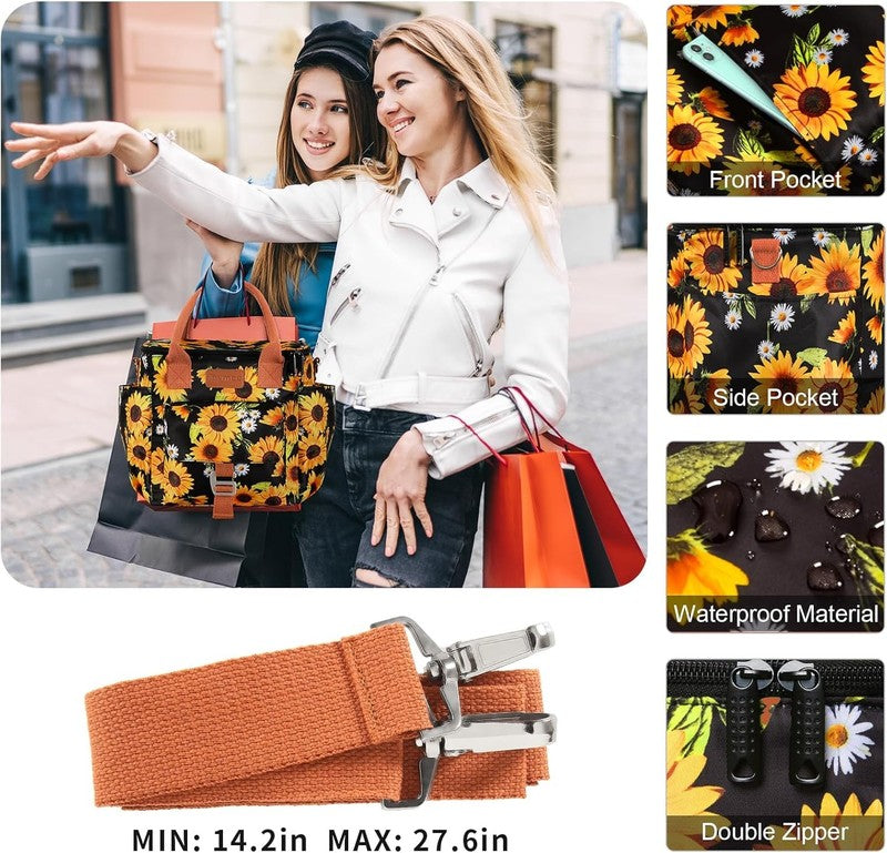 Insulated Waterproof Lunch Bag Cooler Tote Sunflower for Work & Picnic3