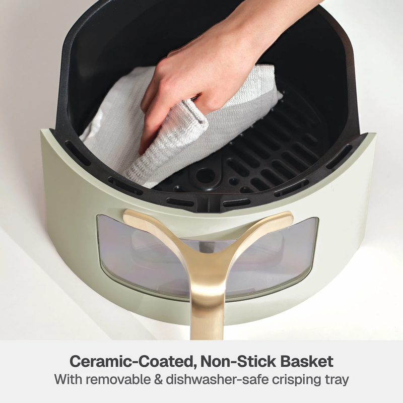 6QT Air Fryer with Thymecrisp Ceramic Nonstick Basket Eucalyptus Green7