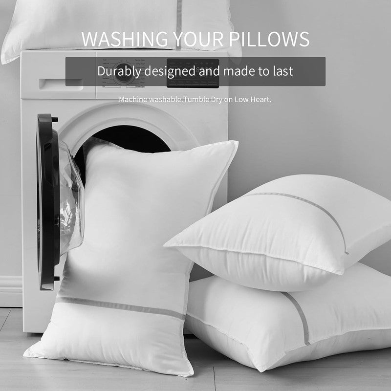 Bed Pillows Queen Size Set of 4, Firm Cooling Hotel Pillows, 20x28 Inches7