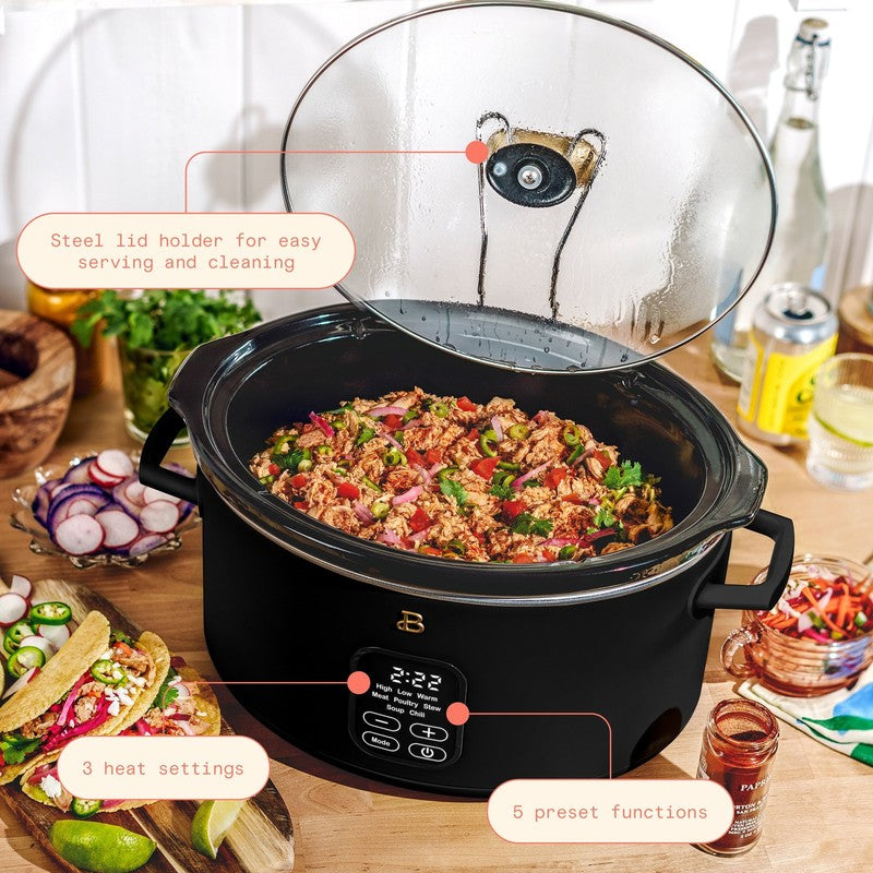 6 Qt Programmable Slow Cooker, Black Sesame by Drew Barrymore1