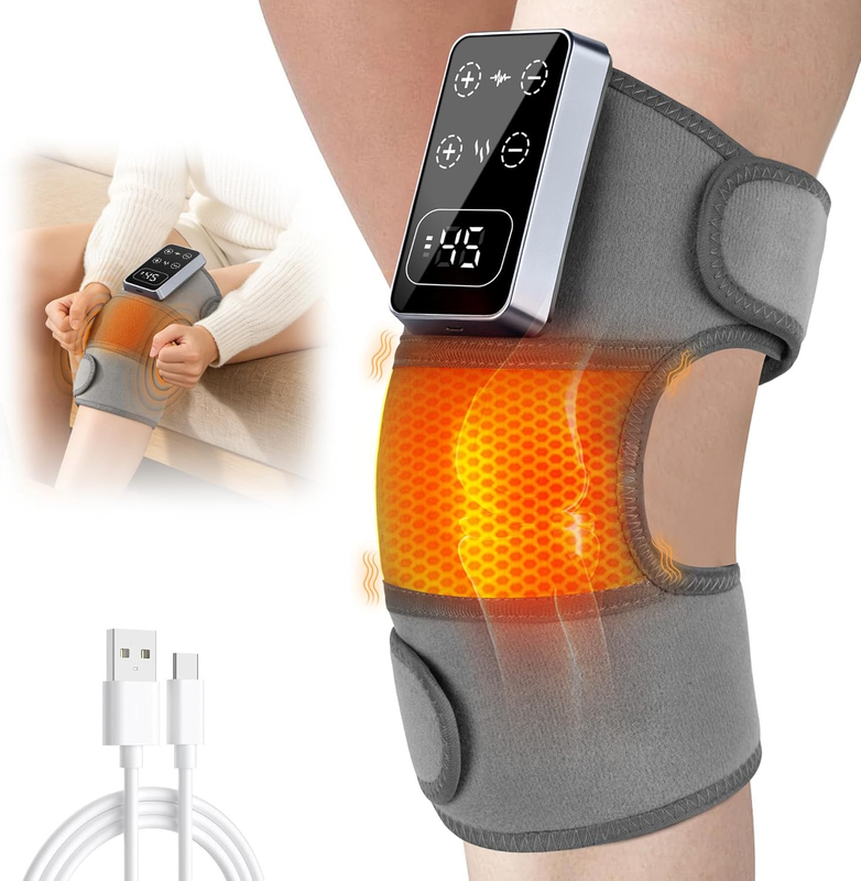 Cordless Knee Massager w/ Heat Electric Brace 5 Levels 3 Modes Pain Relief7