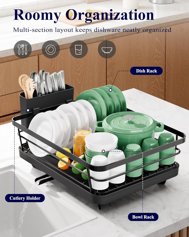 Dish Drying Rack for Kitchen Counter, Stainless Steel Sink Organization and Stor1