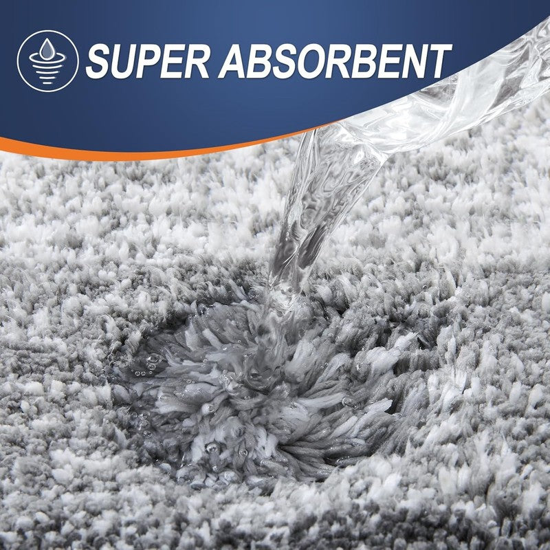 Soft Microfiber Bath Rug 30x20 - Absorbent, Quick Dry, Rubber Backing, Grey3