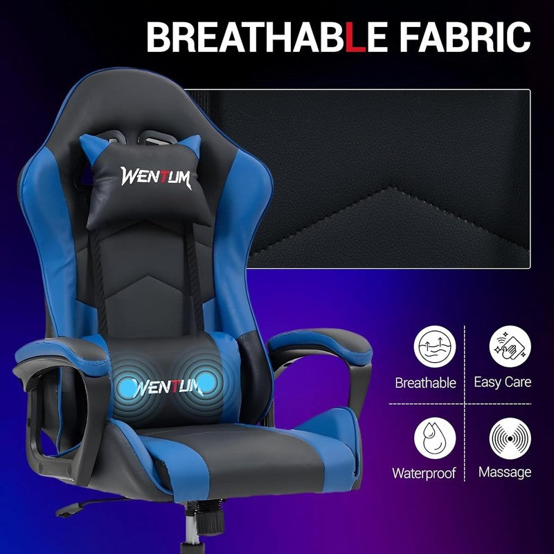 Massage Gaming Chair, Ergonomic PC Desk Chair with Headrest and Massage Lumbar S6