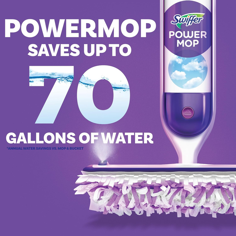 Powermop Multi Surface Mop Kit for Floor Cleaning, Includes Powermop, 2 Mopping 8