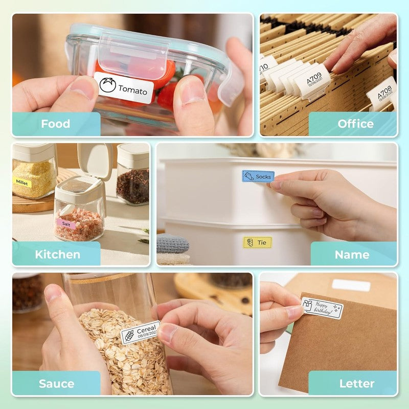 Label Maker Machine with Tape, P21 Bluetooth Label Printer, Wireless Mini Label 6