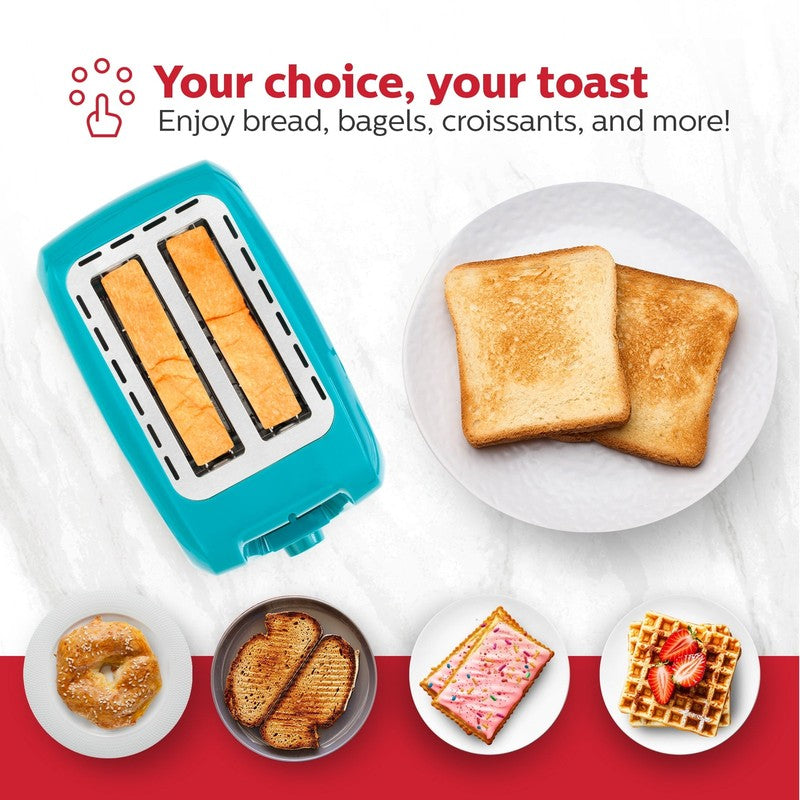 2-Slice Toaster Teal with Defrost and Reheat Function7