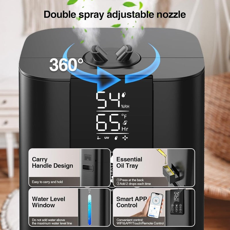 8L Smart Cool Mist Humidifier Large Room Top Fill App Remote Quiet 3 Speed5