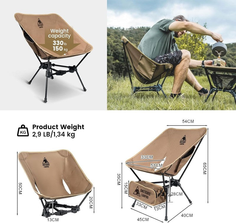 Tigerblade Camping Chair, Lightweight Folding Backpacking Hiking Chair, Compact 2