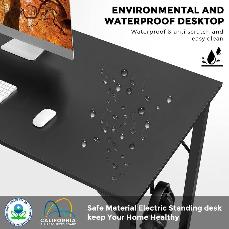 48" Computer Office Desk Writing PC Table w/ Storage Bag Headphone Hook Black3