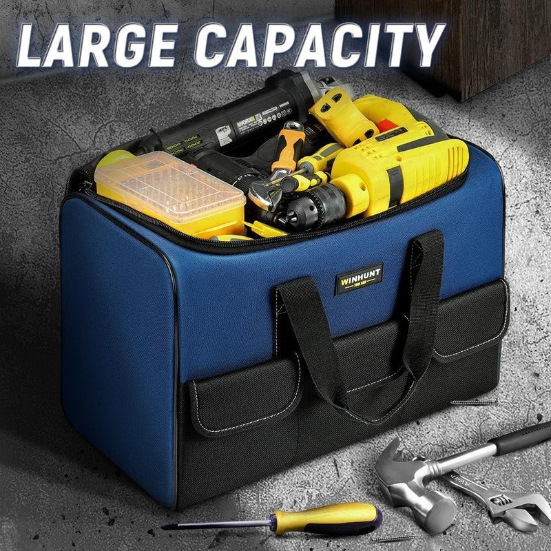 Large 1680D Tool Bag 5 Pockets Heavy Duty Electrician DIY Craftsmen Blue6
