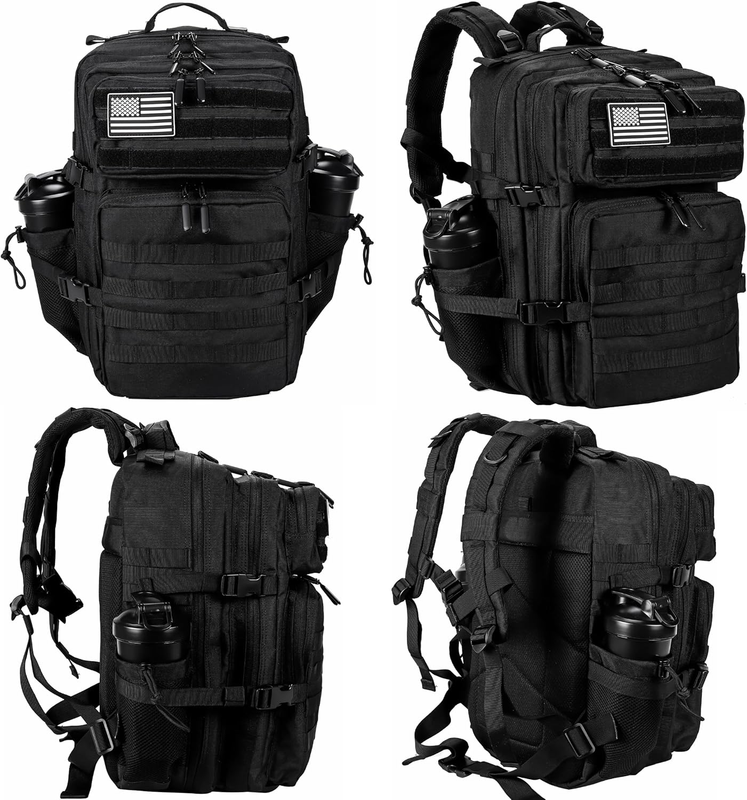 Tactical Backpack 45L Army Black MOLLE 3 Day Assault Rucksack Bag2