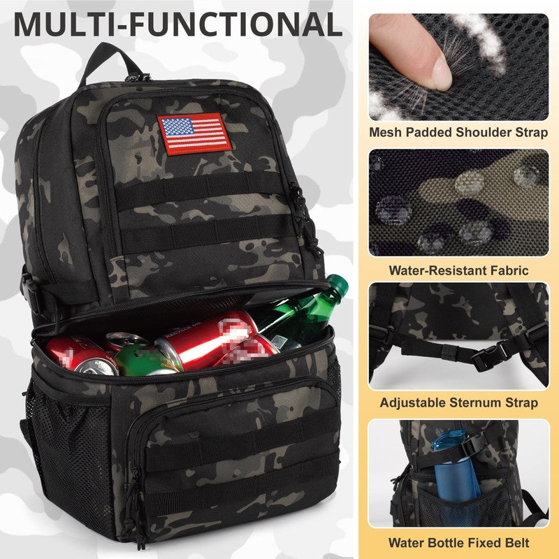 Double Deck Cooler Backpack – Insulated Leakproof Lunch Bag with 2 Compartments 1