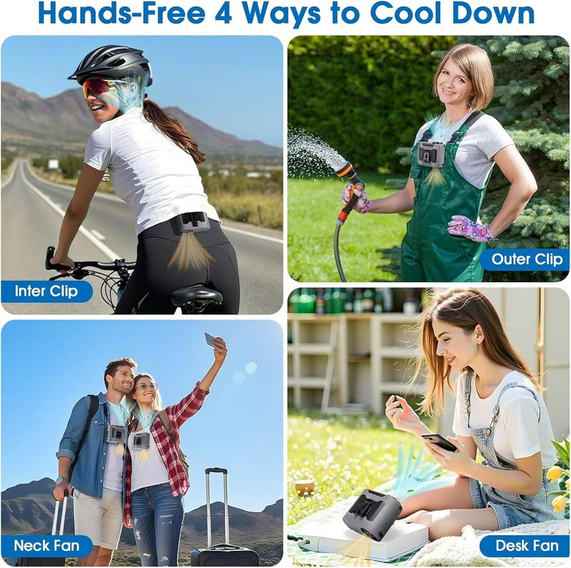 2025 Rechargeable Portable Waist Fan, 40H Battery, 5 Speeds for Outdoor Use6