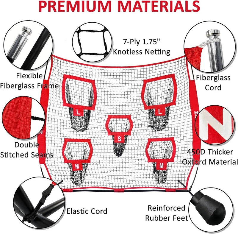 7×7Ft Football Throwing Net, Football Training Net,Target Practice with 5 Differ2