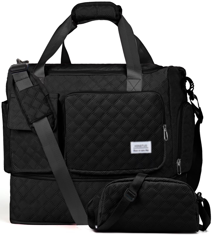 Travel Duffle Bag Weekender Bags for Women with Shoe Compartment Carry on Overni0