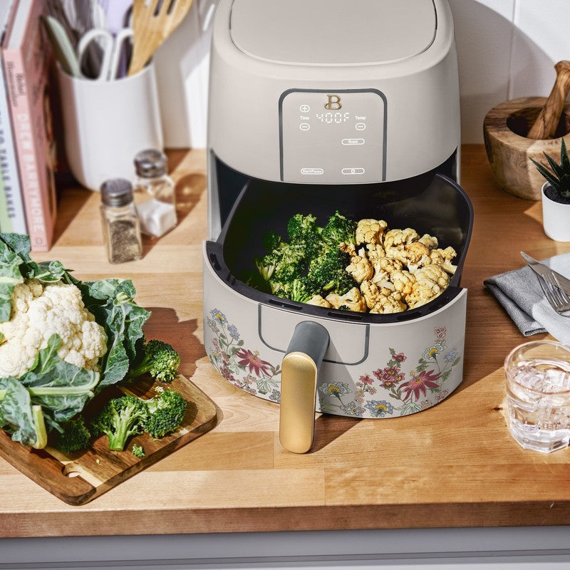 6 Qt Air Fryer w/ Turbocrisp Technology Evergood Ceramic Nonstick Taupe Flower4