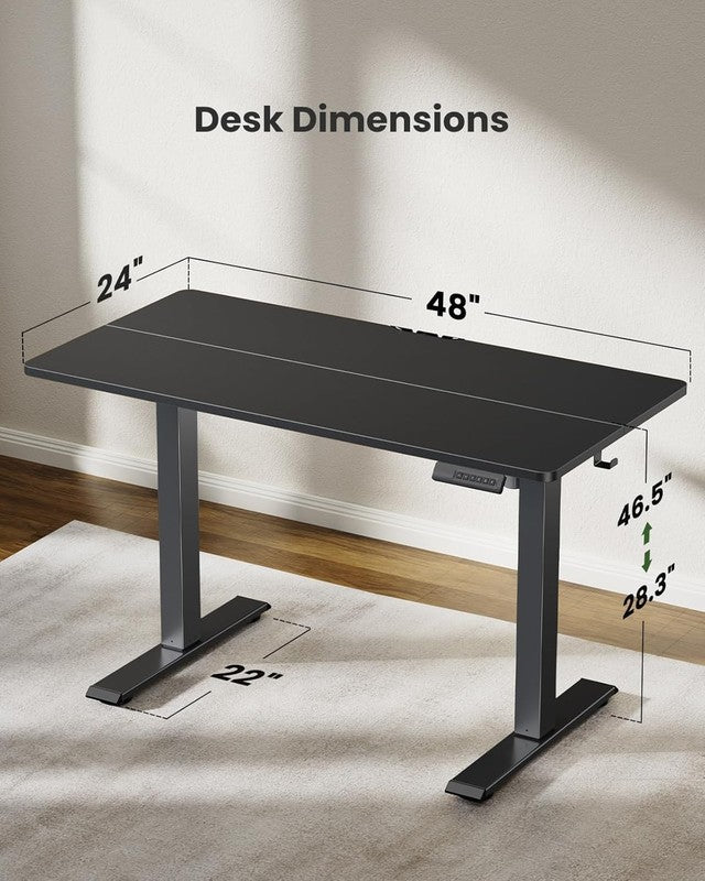 48"x24" Electric Standing Desk Adjustable Height Sit Stand Office w/ 3 Presets2