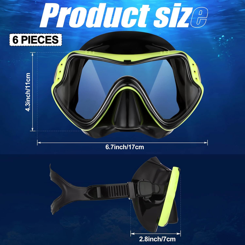 6 Pack Swim Goggles with Nose Cover Anti-Fog Leakproof Diving Mask for Adults Yo1