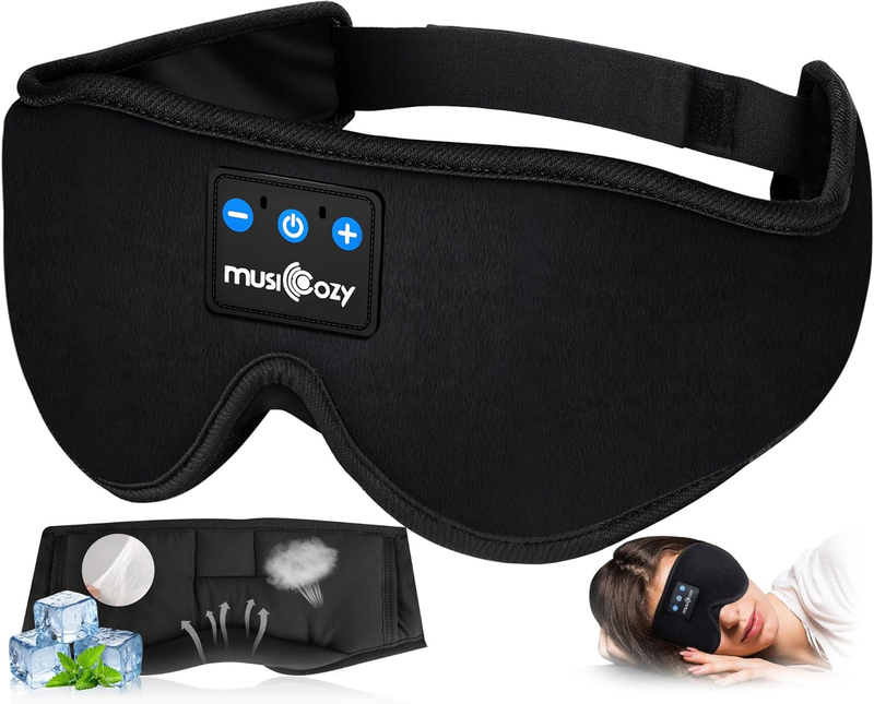Bluetooth Sleep Mask Headphones for Side Sleepers   HD Stereo Music Earbuds0