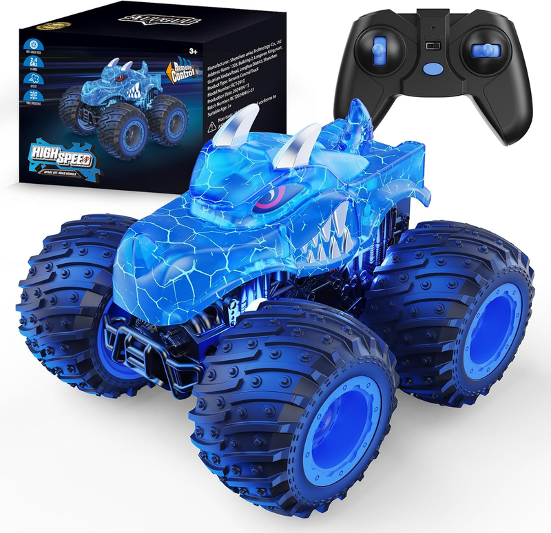Remote Control Car, 2.4Ghz Monster Trucks Toys with Light Spray, Birthday Gift f0