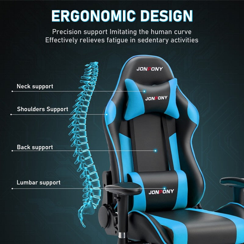 Game Chair,Ergonomically Designed Computer Chair with Headrest and 2D Armrests,W2