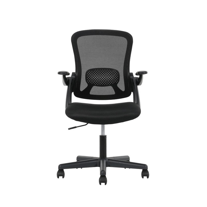 Ergonomic Mesh Back Office Chair with Flip up Arms for Adults, Black Fabric, 2759