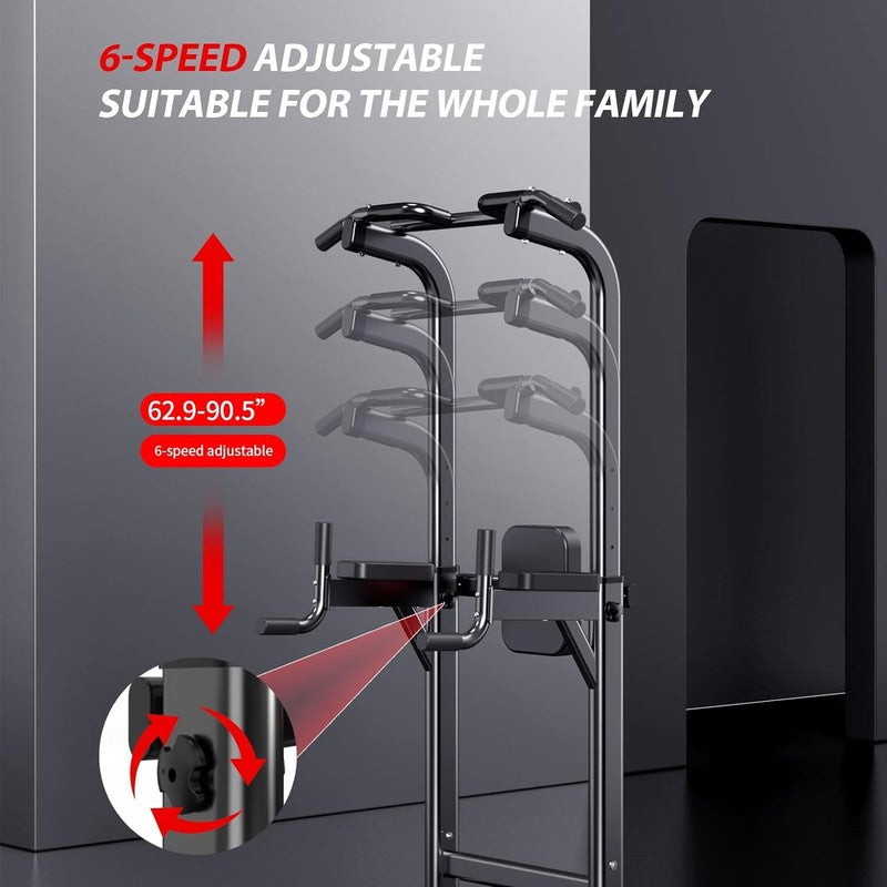 Power Tower Pull Up & Dip Station Adjustable Height Home Gym Workout Equipment1
