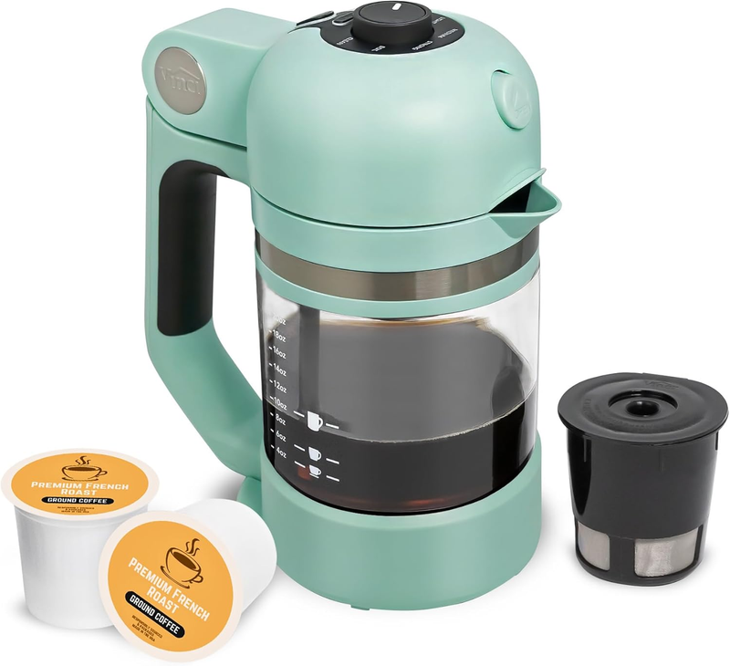Micro Café Single Serve Coffee Maker K Cup Compatible Glass Carafe Oasis6