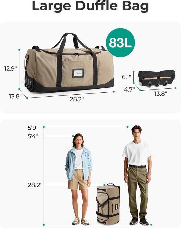 83L Foldable Travel Bag, Large Duffle Bag for Travel, Duffel Luggage Bag for Spo1