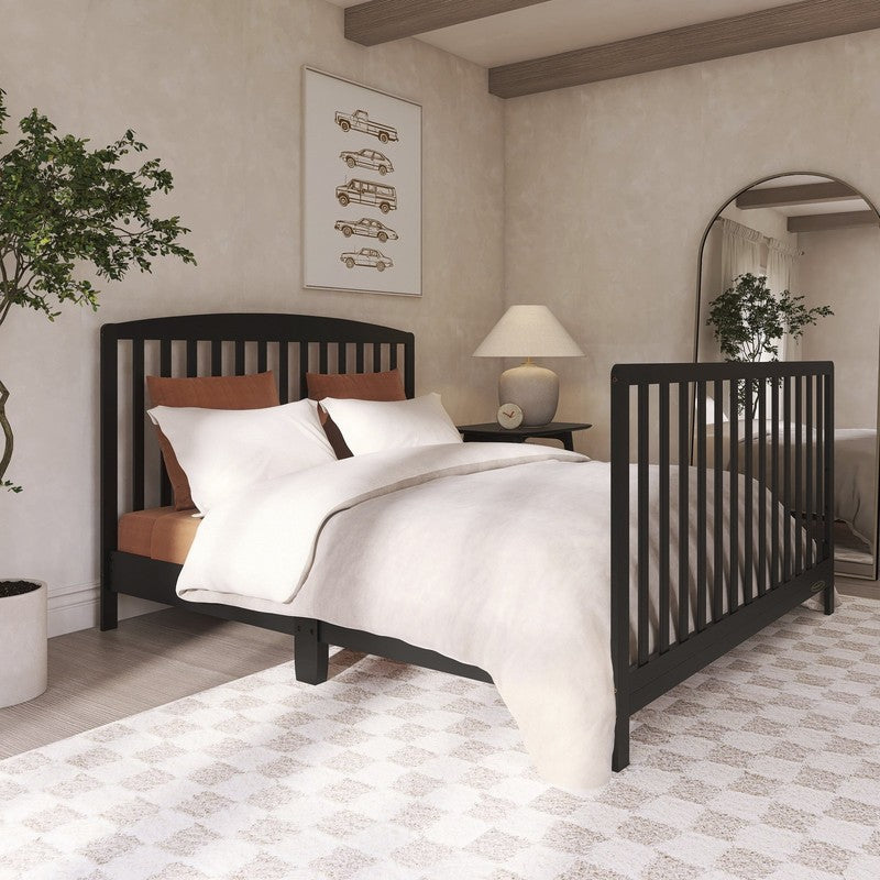 Odelle 5-in-1 Convertible Crib Toddler Day Kids Full Bed Matt Black6
