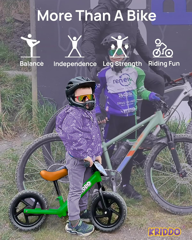 Toddler Balance Bike 12 Inch 18M-5Y Push Bike Custom Plate Green Kids1