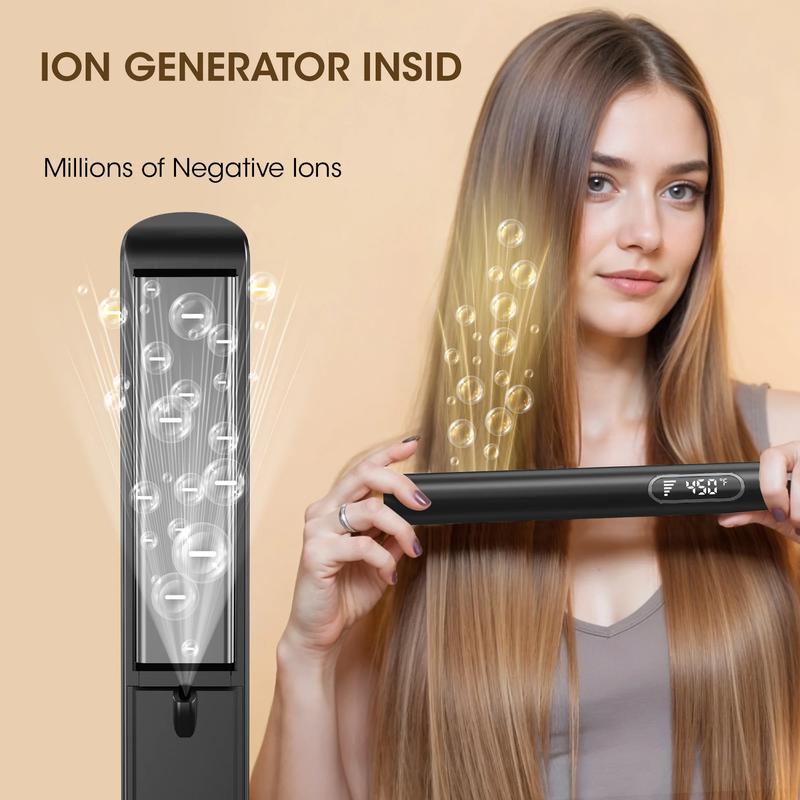 Hair Straightener, 1 Inch Flat Iron Curling, Curling Iron Ceramic, Dual Voltage,4