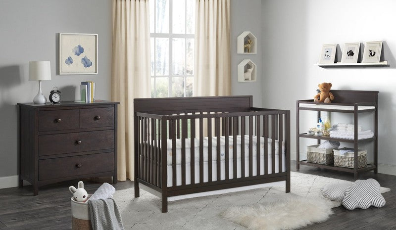 Harper 4-in-1 Convertible Crib Espresso Brown GREENGUARD Gold Wooden1
