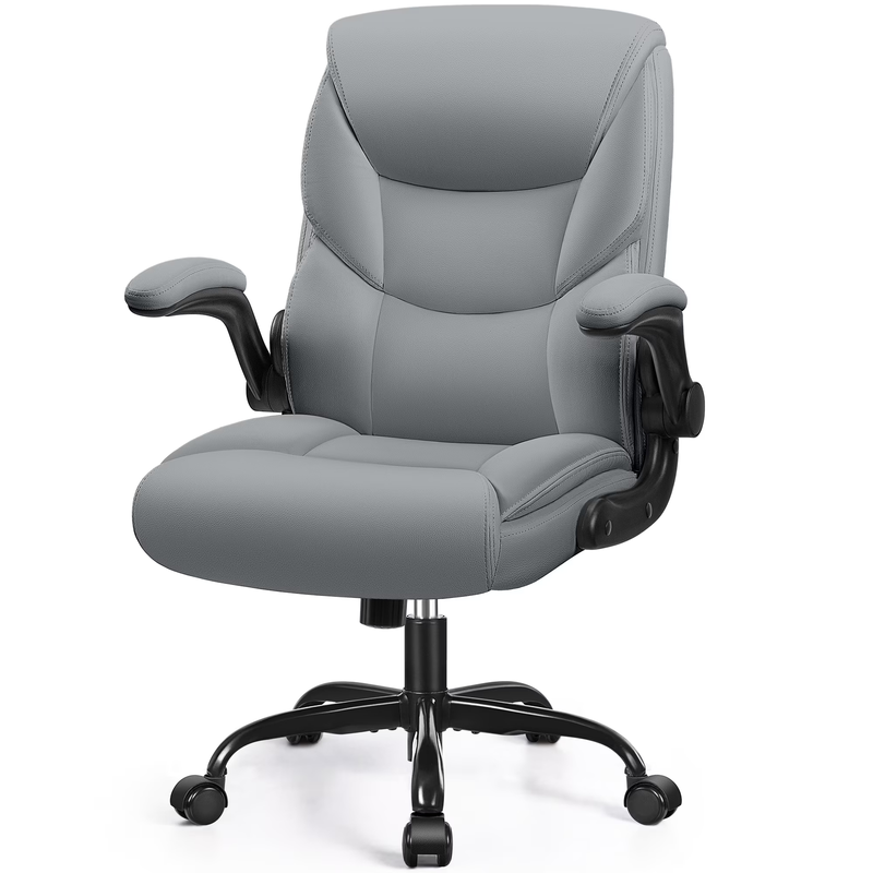 Ergonomic Leather Computer Office Chair 400LB Capacity Gray9