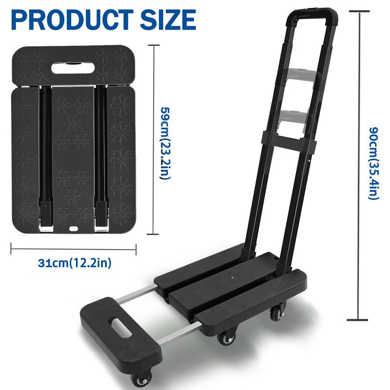 BAOKALER Folding Hand Truck 500Lb Capacity Heavy Duty Dolly Cart Black4