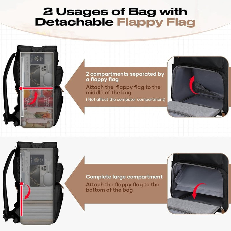 Travel Laptop Backpack 15.6 17.3" Nurse Work Bag w/ Lunch Box Black4
