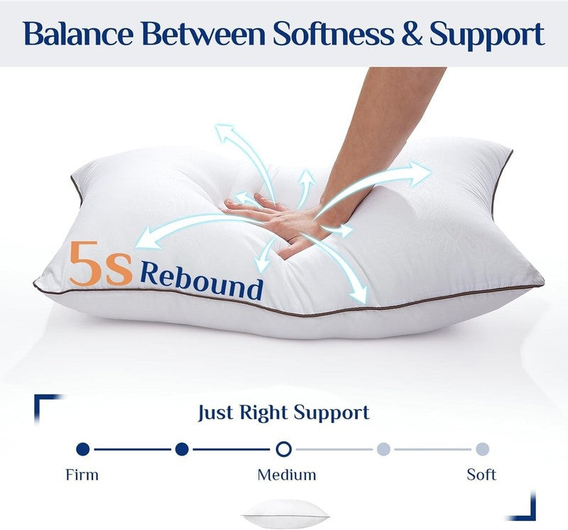 Bed Pillows Standard Size Set of 4, Cooling, Supportive, Down Alternative4