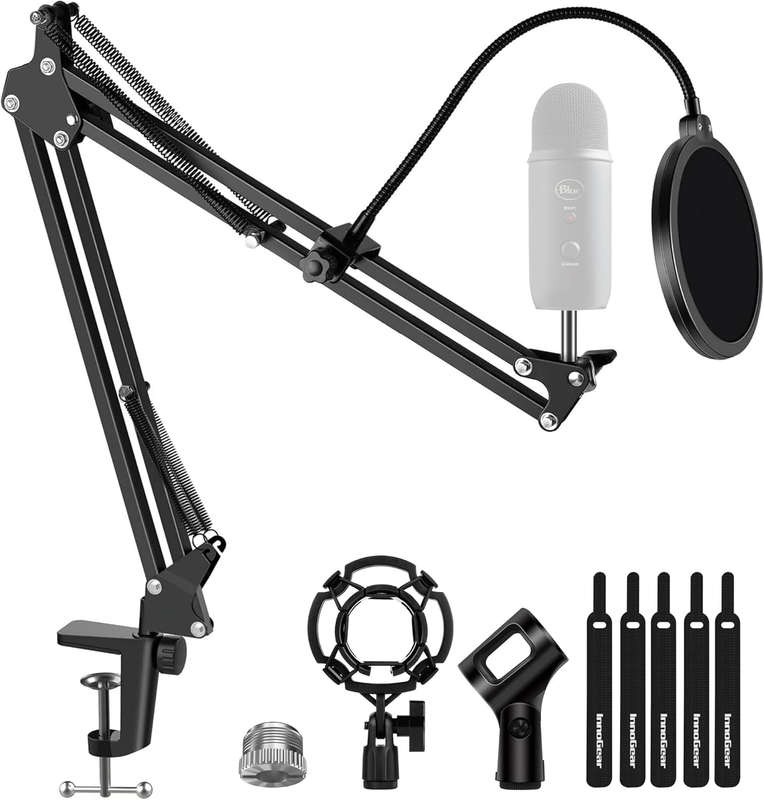 Microphone Stand Mic Boom Arm for Blue Yeti Hyperx Quadcast S Solocast Snowball 9