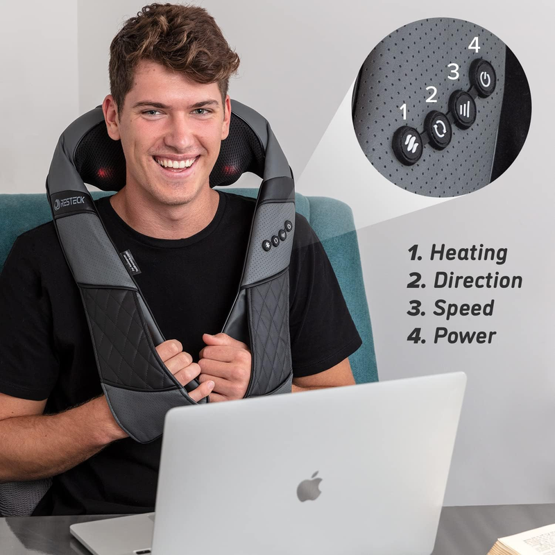Neck and Back Massager with Heat Shiatsu 3D Kneading Electric Pillow7